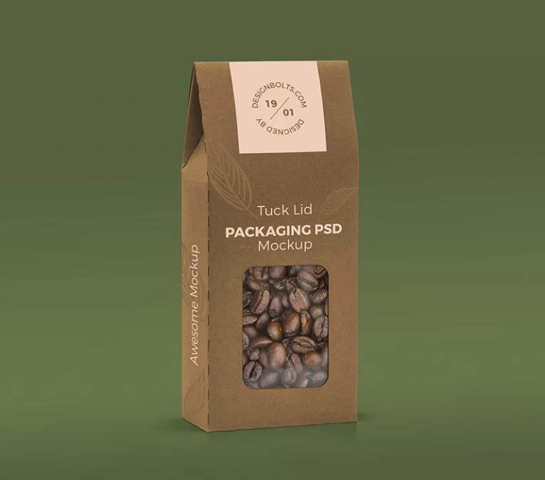 Free Window Pouch Almond Packaging Mockup