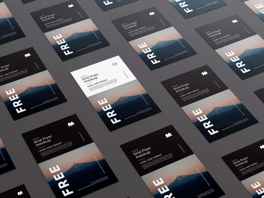 Free legal Size Flyer grid Mockup