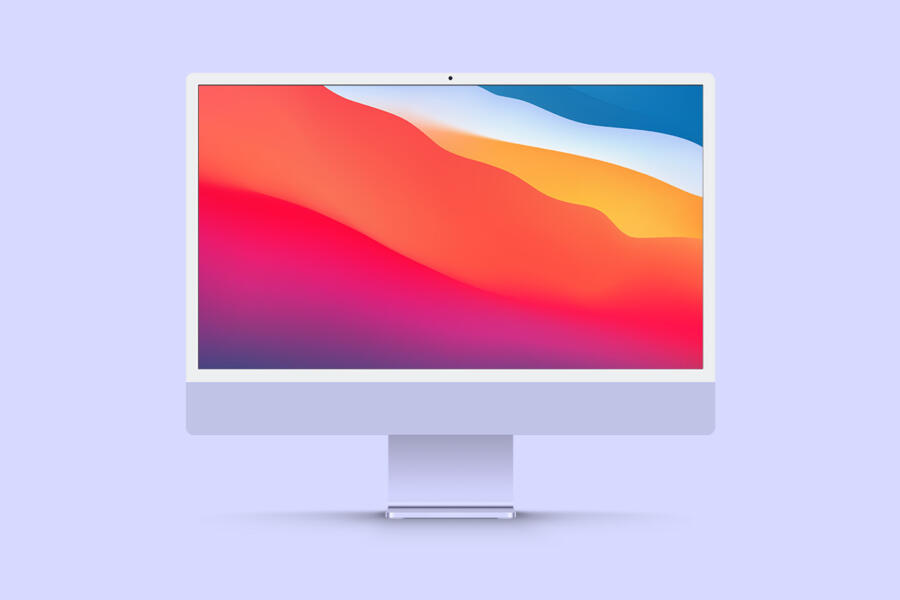 New iMac 24 Free Mockup