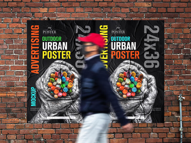 Outdoor Advertising 24×36 Urban Poster Free Mockup