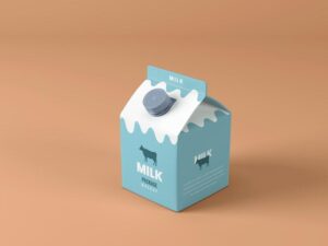 Small Milk Box Free Mockup (PSD)