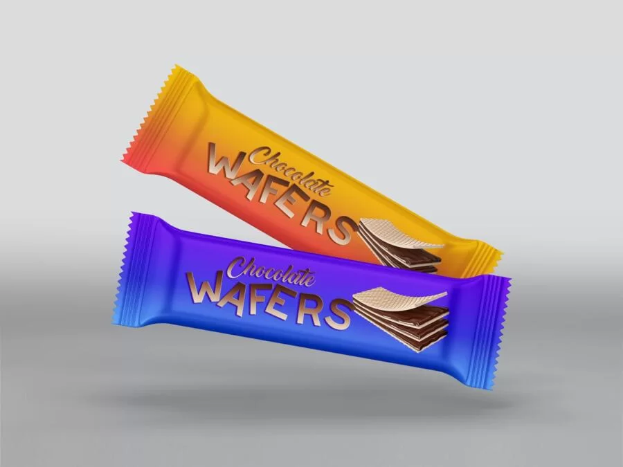 Wafers / Chocolate Bar Packaging Free Mockup