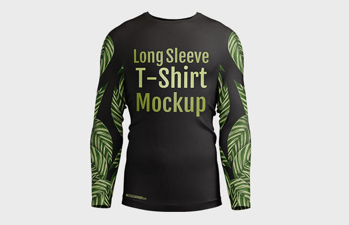 Free Mens Long Sleeve T-Shirt Mockup Set