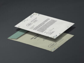 A4 Letterhead & C4 Envelope Free Mockup