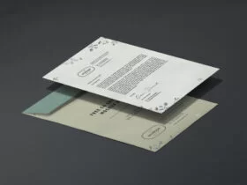 A4 Letterhead & C4 Envelope Free Mockup