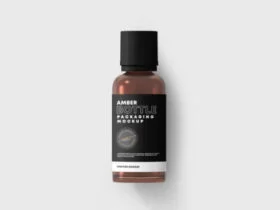 Amber Bottle Free Mockup