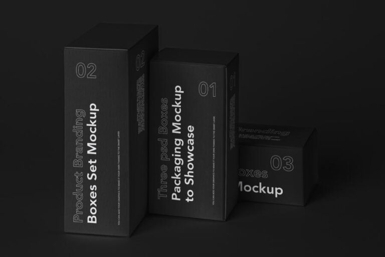 Download Box Product Branding Free Mockup Set - FreeMockup