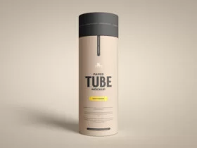 Free Long Paper Tube Mockup (PSD)