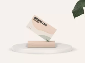 Free Standing Business Card Mockup