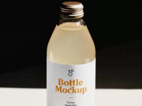 Glass Bottle Free Mockup (PSD)