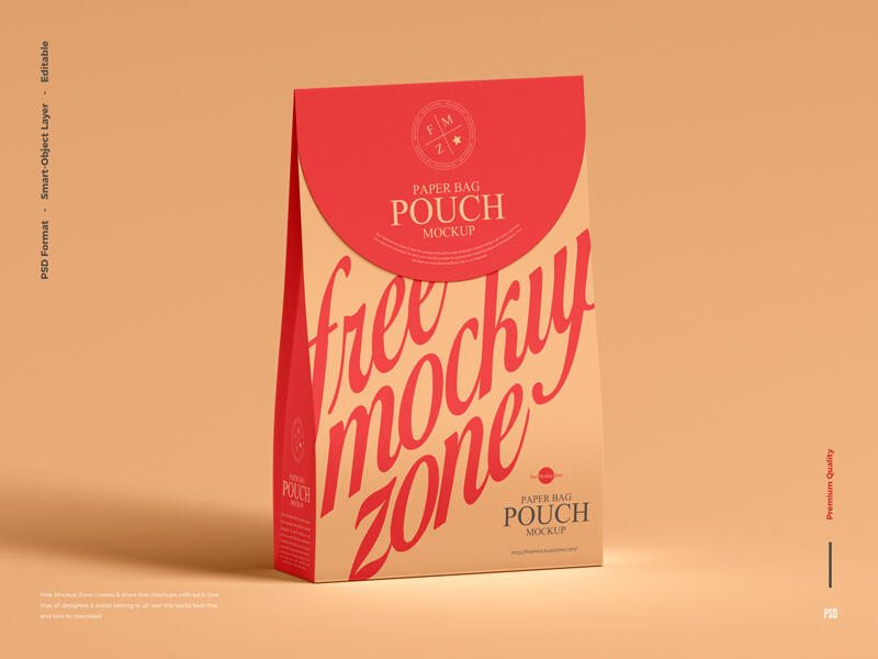 Modern Paper Bag Pouch Free Mockup