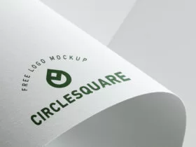 Paper Pressed Logo Free Mockup