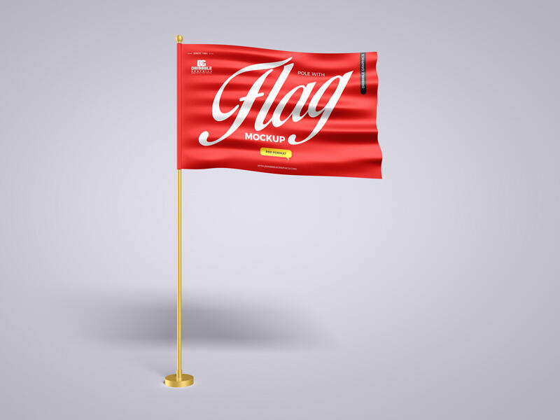 Pole With Flag Free Mockup