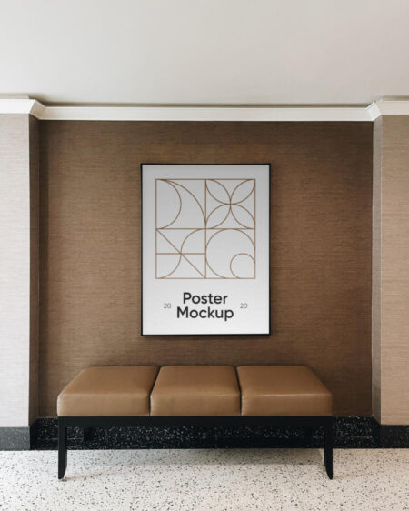 Download Poster in Hotel Wall Free Mockup - FreeMockup