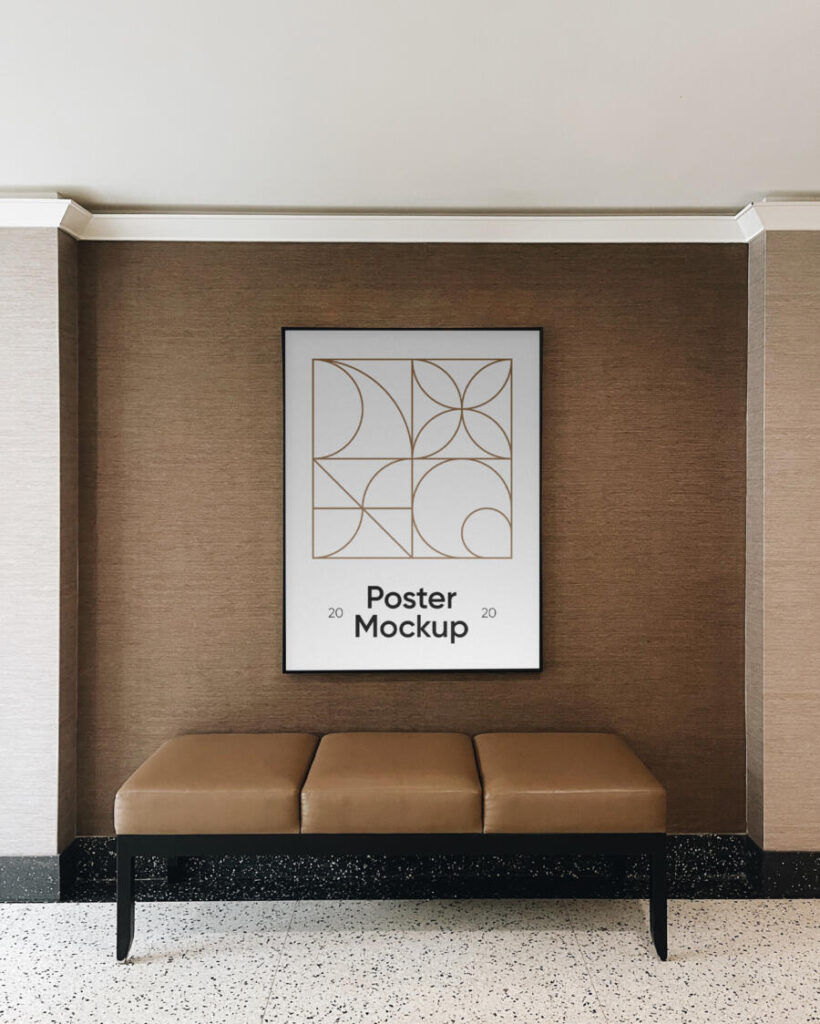 Download Poster in Hotel Wall Free Mockup - FreeMockup