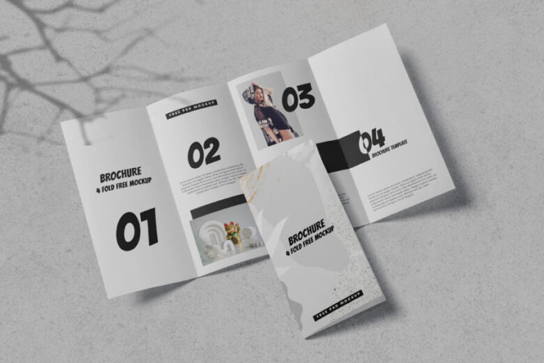 4Fold Brochure Free Mockup (PSD) Free PSD Mockup