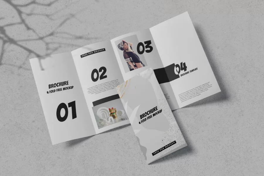 4-Fold Brochure Free Mockup (PSD)