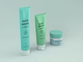 Bathroom Cosmetic Set Free Mockup