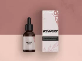 Dropper & Box Packaging Free Mockup