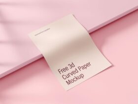 Free 3D Curved Paper Mockup