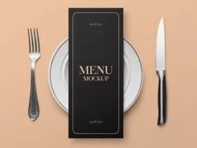 Free Restaurant Menu Card Mockup (PSD)