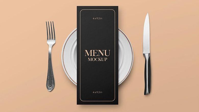 Free Restaurant Menu Card Mockup (PSD)
