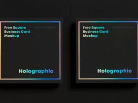 Free Square Business Card Mockup