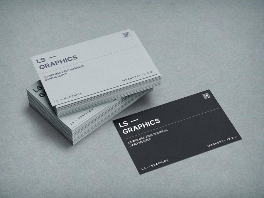 Free Stacked Business Cards Mockup