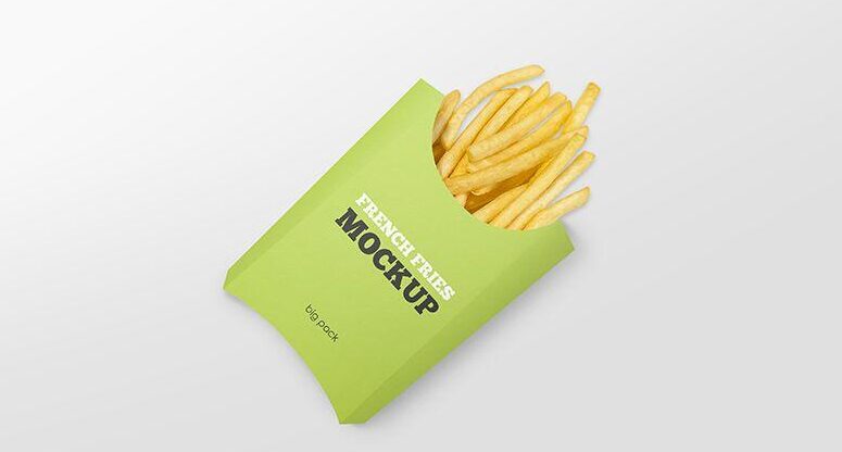 French Fries Paper Box Free Mockup