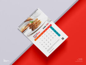 Monthly Wall Calendar Free Mockup