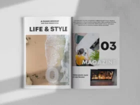 Opened Magazine Free Mockup