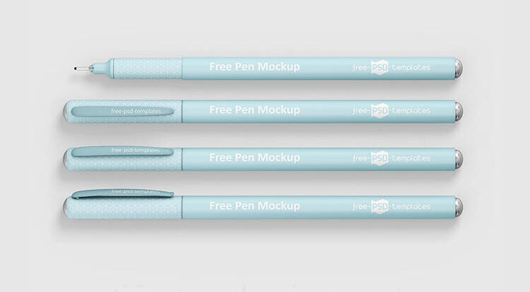 Pen in 4 Different Positions Free Mockup