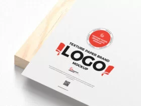 Texture Paper Brand Logo Free Mockup