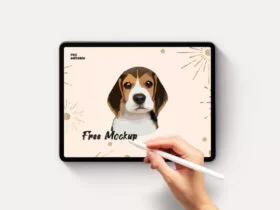 iPad Pro with Hand Pencil Free Mockup