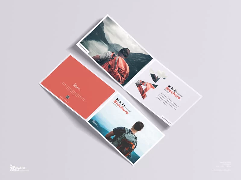 A4 Bi-Fold Horizontal Brochure Free Mockup