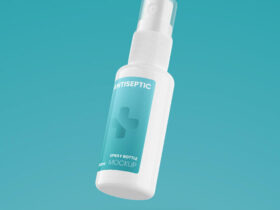 Antiseptic Spray Bottle Free Mockup (PSD)