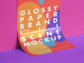 Branding Glossy Paper Free Mockup