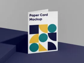 Folded A4 Paper Card Free Mockup