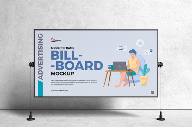 Frame Advertising Horizontal Billboard Free Mockup