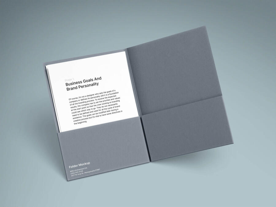 Free A4 Folder and Paper Mockup