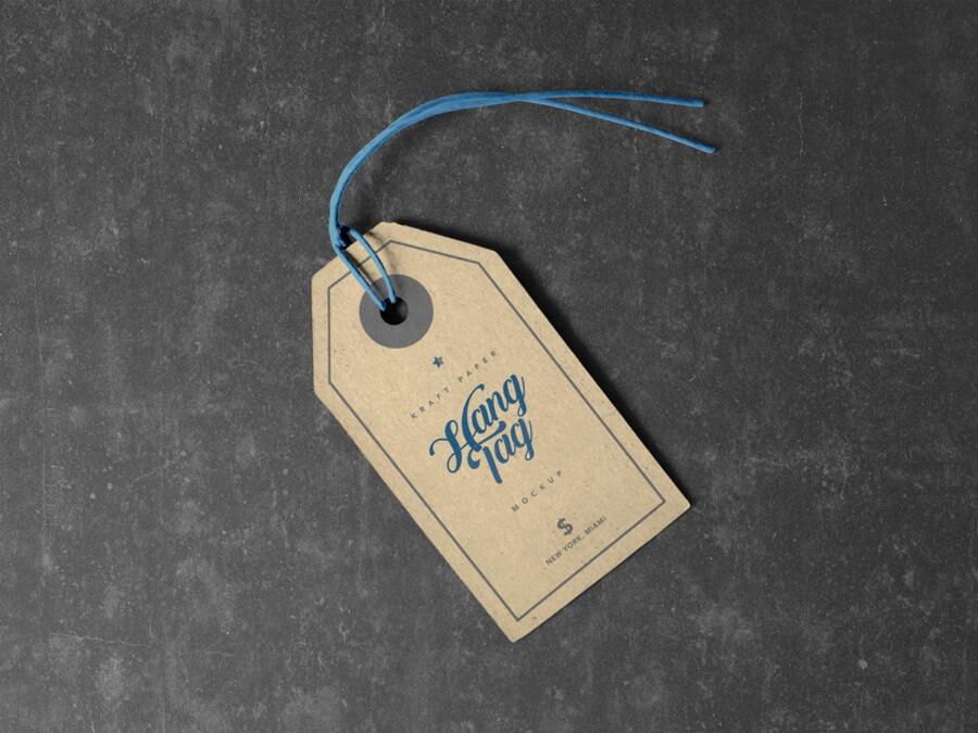 Free Clothing Hang Tag Mockup