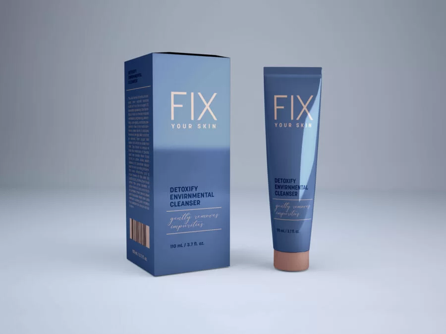 Free Cosmetic Tube & Packaging Box Mockup