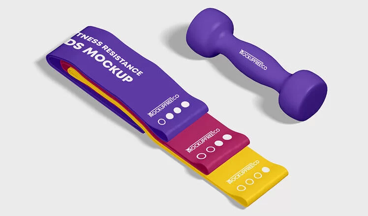Free Fitness Resistance Bands Mockup