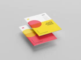 Free Floating A4 Brochure Mockup