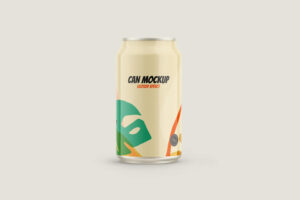 Free Glossy Can Drink Mockup