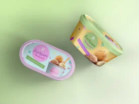 Free Ice Cream Tub Mockup
