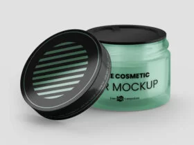 Glass Cosmetic Jar Free Mockup