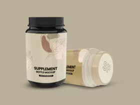Glossy Supplement Bottle Free Mockup