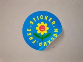 Rounded Peel-Off Sticker Free Mockup