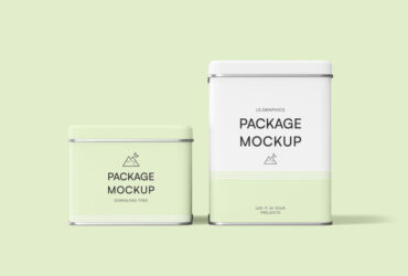 2 Sizes Tin Boxes Free Mockup